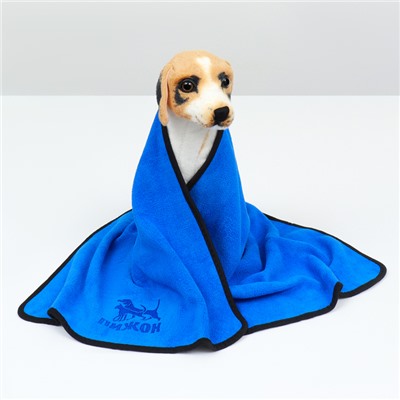 Полотенце для животных, 50×100 см, супервпитывающее, большое, синее