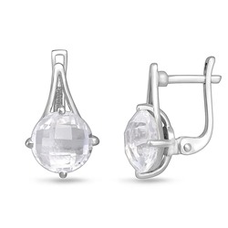 Серьги, горный хрусталь, Глория