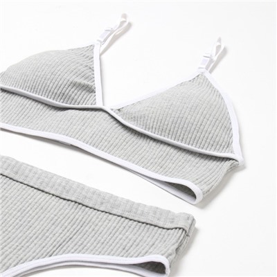 Комплект нижнего белья женский (топ, трусы) Collorista, серый, размер 46-48