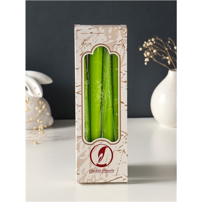 Набор свечей античных, 2.3×24.5 см, 5 ч, 55 г, 4 шт., зелёный