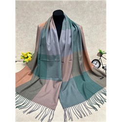 Палантин в клетку из кашемира, мультицвет