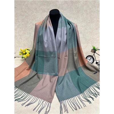 Палантин в клетку из кашемира, мультицвет