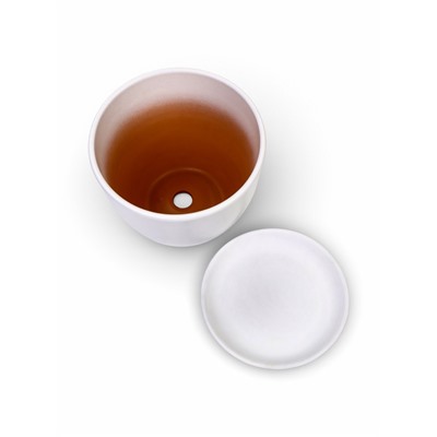 Горшок для цветов «Колор гейм», керамический, с поддоном, 5.9 л, белый