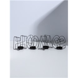 Подсвечник металлический на 4 свечи TAKE IT EASY, Home, 13.5×42 см, чёрный