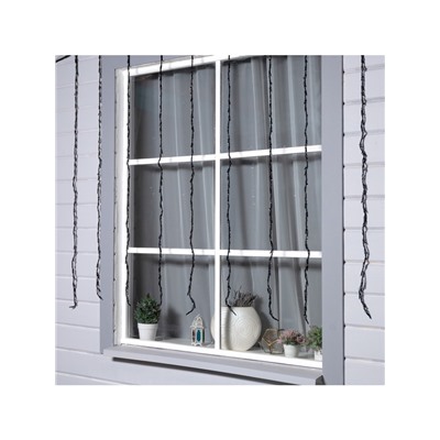 Гирлянда «Водопад» 2×1.5 м, IP44, УМС, прозрачная нить, 400 LED, свечение белое, 8 режимов, 220 В