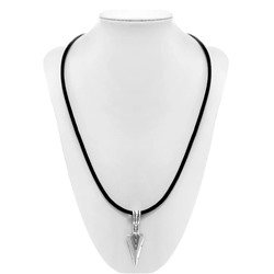 Колье из серебра кожа, Ю-52002ч