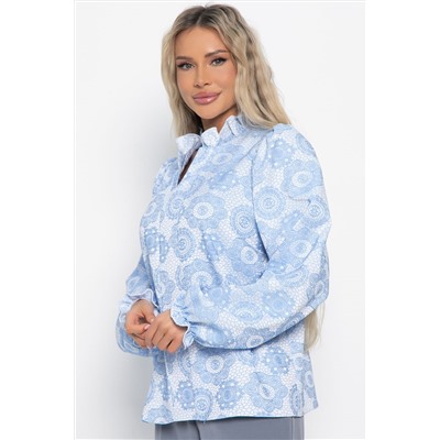 Блуза Доменика (бело-голубая) Б15015-18М