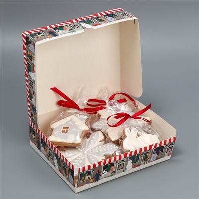 Упаковка для кондитерских изделий новогодняя «С Новым годом», 20×17×6 см