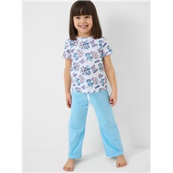 Комплект трикотажный для девочек: фуфайка (футболка), брюки