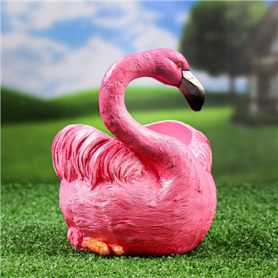 Декоративное кашпо для цветов «Фламинго», 1 л, 17×15×17 см, полистоун