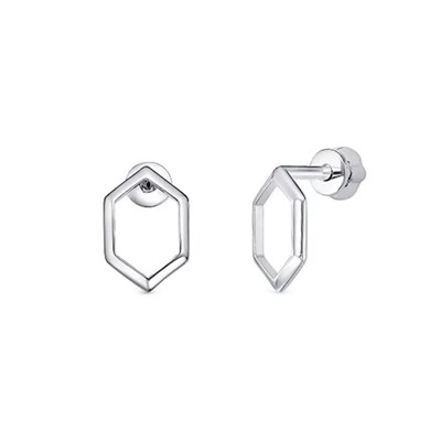 Серьги из серебра без вставки, В10-1070