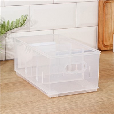 Контейнер для хранения без крышки Econova ROLLY, 5 л, пластик, 16.8×30.5×12.9 см, прозрачный