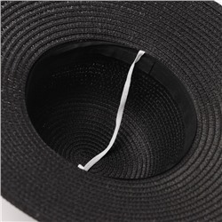 Шляпа женская MINAKU Beach, размер 56-58, чёрная