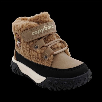 Ботинки на меху T5022-1F бежевые