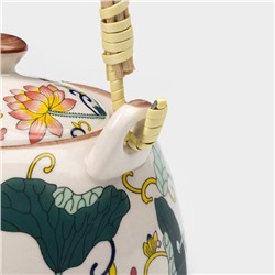 Чайник керамический заварочный с металлическим ситом «Лотос», 900 мл