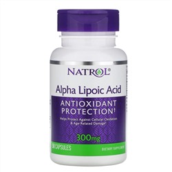 Natrol, альфа-липоевая кислота, 300 мг, 50 капсул
