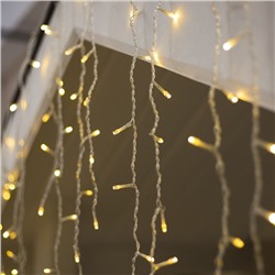 УЦЕНКА Гирлянда «Бахрома» 3×0.9 м, IP44, УМС, прозрачная нить, 232 LED, свечение тёплое белое, 220 В