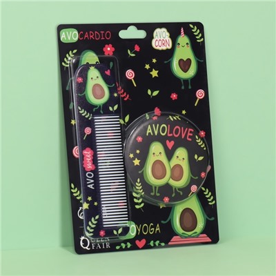 Подарочный набор «Авокадо», зеркало, расчёска