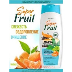 Витэкс SuperFRUIT Шампунь свежесть и очищение для нормальной и склонных к жирных волос без силиконов Матча+фруктовый микс 500мл