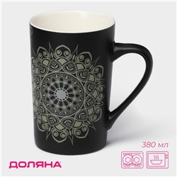 Кружка Доляна «Мандала», 380 мл, фарфор, золотистое узор