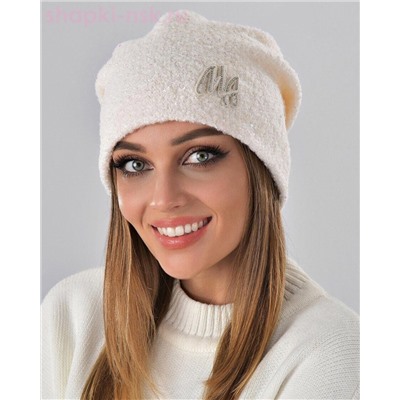 Букле пайетка вышивка Шапка флис (56-58)