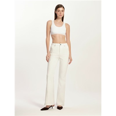 Flared CONTE CON-803 Джинсы клёш из eco-friendly денима молочного цвета