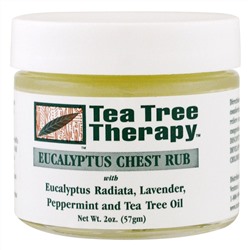 Tea Tree Therapy, Эвкалиптовая мазь - растирка для груди, 2 унции (57 г)