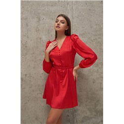 Платье атласное "Валерия" (Красный)
