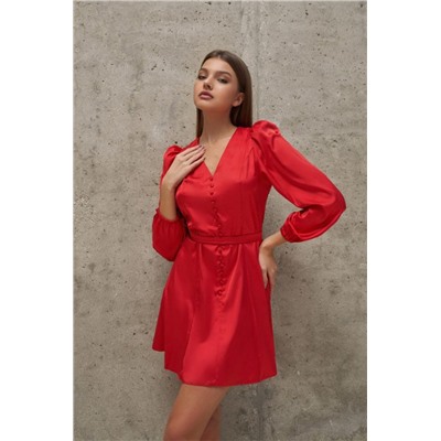 Платье атласное "Валерия" (Красный)