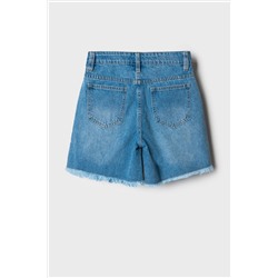 Шорты текстильные джинсовые для девочек PLAYTODAY, 1243743