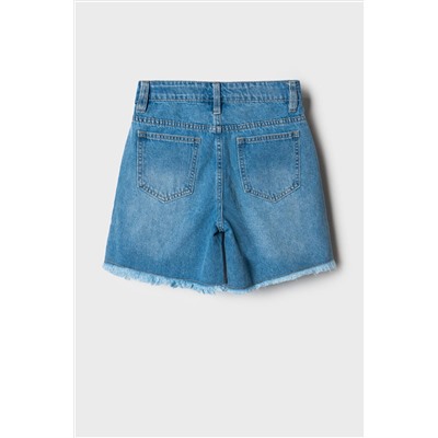 Шорты текстильные джинсовые для девочек PLAYTODAY, 1243743