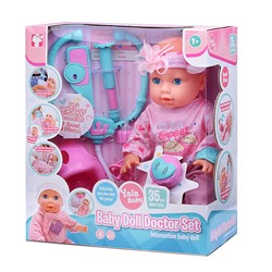 Пупс "Аленка" доктор (пьет, писает) с аксессуарами, в коробке