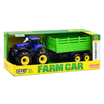 Трактор "Веселая ферма" с прицепом, в коробк