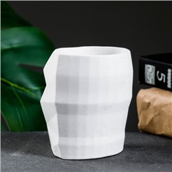 Декоративное кашпо для цветов «Геометрическая голова», 150 мл, 9×9×7.5 см, гипс, белое