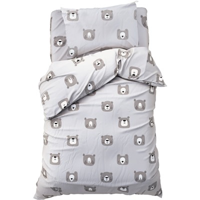 Постельное бельё 1.5-спальное «Этель» Gray bear (вид 2), бязь