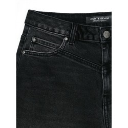 Актуальная коллекция CONTE CON-801 Чёрные джинсы wide leg с кокеткой