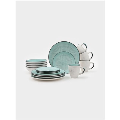 Набор кружек Доляна Nature, 4 шт., 400 мл, керамика, голубые