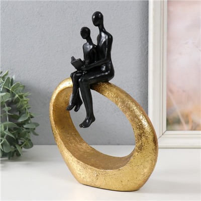 Фигурка полистоун «Абстракция. Чтение книги», золото с чёрным, 18.5×6×25 см