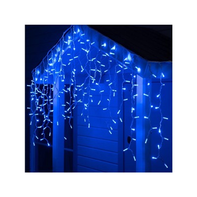 УЦЕНКА Гирлянда «Бахрома» 3×0.9 м, IP65, УМС, белая нить каучук, 144 LED, свечение синее, 220 В