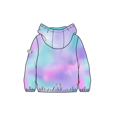 Куртка текстильная с полиуретановым покрытием для девочек (ветровка)