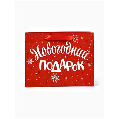 Пакет подарочный ламинированный «Новогодний подарок», MS 23×18×10 см