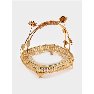 Фруктовница «Мирьем», 20×19.5×17 см, металл, золотистая