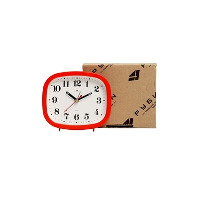 Будильник-часы настольные «Классика», дискретный ход, 12.5×10.5 см, от батарейки АА, красный