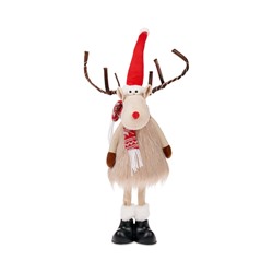 Фигура текстиль «Новогодний лосик» 58 см, 10 LED, от батареек CR2032×1, свечение тёплое белое