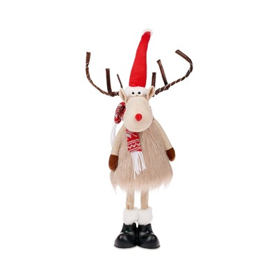 Фигура текстиль «Новогодний лосик» 58 см, 10 LED, от батареек CR2032×1, свечение тёплое белое