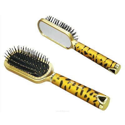 Rama Rose Расчёска массажная для волос с зеркалом 988 MISK, штифты пластик, 23,5 см 6474