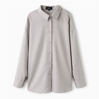 Блузка женская MIST plus-size, размер 58, серо-бежевая