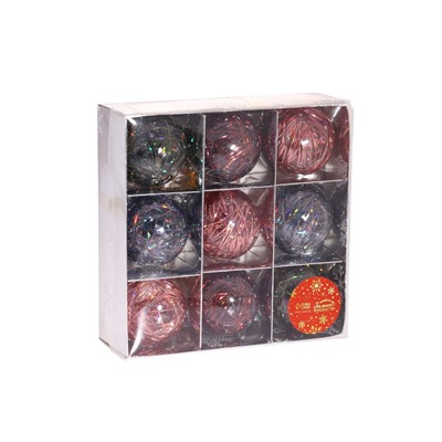 Ёлочные игрушки «Мелодия», шары новогодние, d=6 см, набор 9 шт., диско ассорти, МИКС