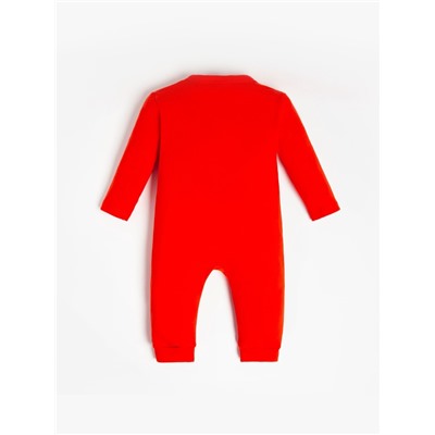 Комбинезон детский «Крошка Я» Happy winter, рост 62-68 см, красный