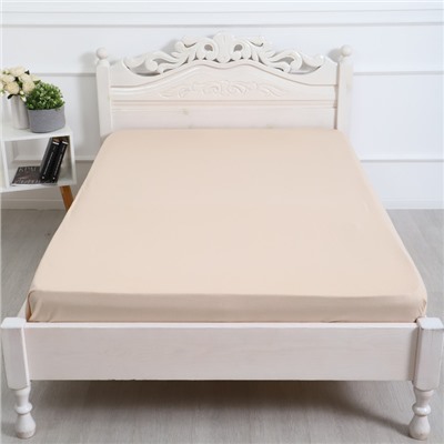 Простыня на резинке 1.5-спальная «Атра», 140×200+20 см, бежевая, бязь